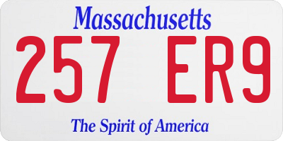 MA license plate 257ER9