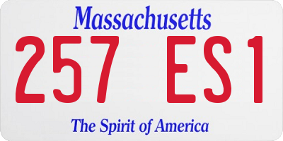 MA license plate 257ES1