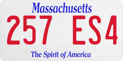 MA license plate 257ES4