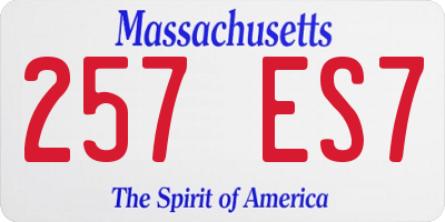 MA license plate 257ES7
