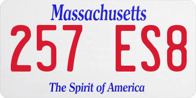 MA license plate 257ES8