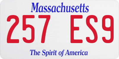 MA license plate 257ES9