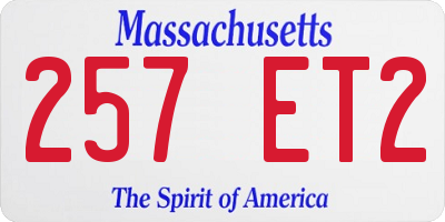 MA license plate 257ET2