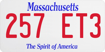MA license plate 257ET3