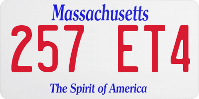 MA license plate 257ET4