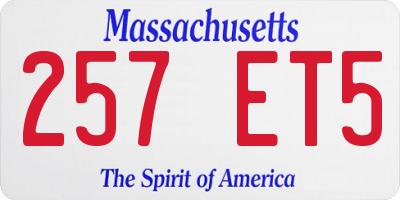 MA license plate 257ET5