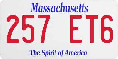 MA license plate 257ET6