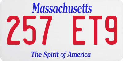 MA license plate 257ET9