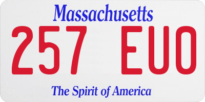 MA license plate 257EU0