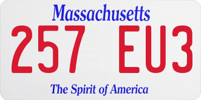 MA license plate 257EU3