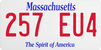 MA license plate 257EU4