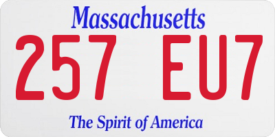 MA license plate 257EU7