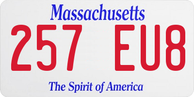 MA license plate 257EU8