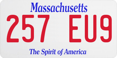 MA license plate 257EU9
