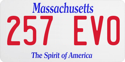 MA license plate 257EV0