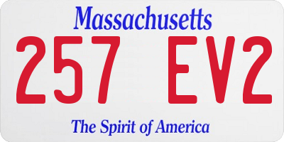 MA license plate 257EV2