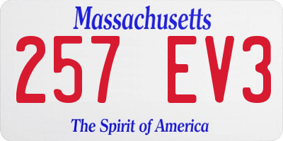MA license plate 257EV3