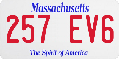MA license plate 257EV6