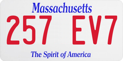 MA license plate 257EV7
