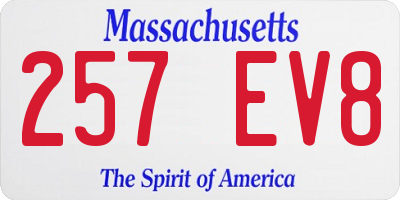 MA license plate 257EV8