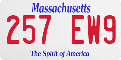 MA license plate 257EW9