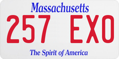 MA license plate 257EX0
