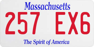 MA license plate 257EX6
