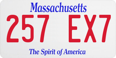 MA license plate 257EX7