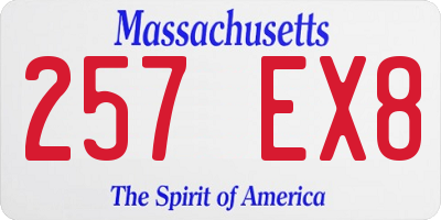 MA license plate 257EX8