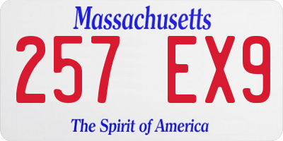 MA license plate 257EX9