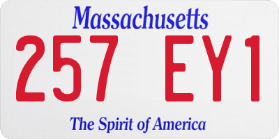 MA license plate 257EY1