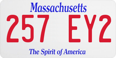 MA license plate 257EY2