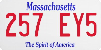 MA license plate 257EY5