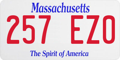 MA license plate 257EZ0