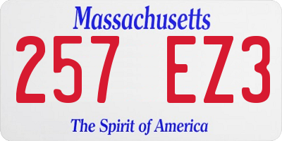 MA license plate 257EZ3