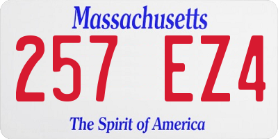 MA license plate 257EZ4