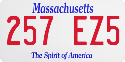 MA license plate 257EZ5