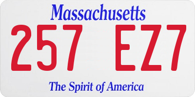 MA license plate 257EZ7