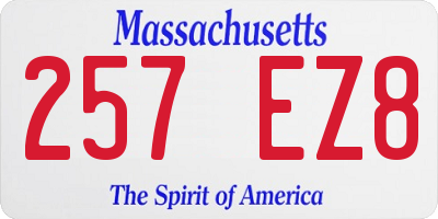 MA license plate 257EZ8
