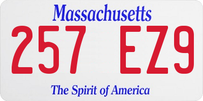 MA license plate 257EZ9