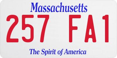 MA license plate 257FA1