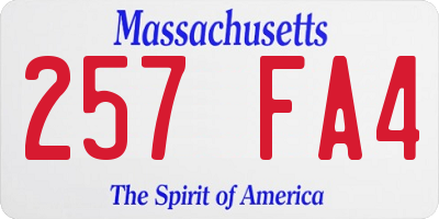 MA license plate 257FA4