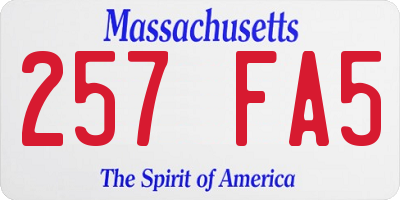 MA license plate 257FA5