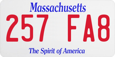 MA license plate 257FA8