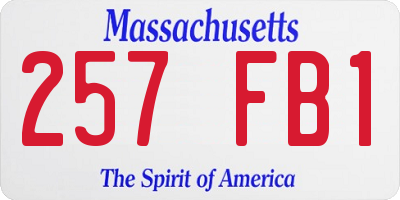 MA license plate 257FB1