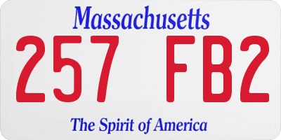 MA license plate 257FB2
