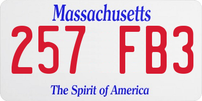 MA license plate 257FB3