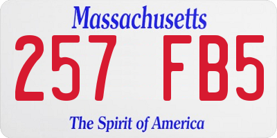 MA license plate 257FB5
