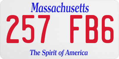 MA license plate 257FB6