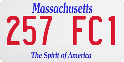 MA license plate 257FC1